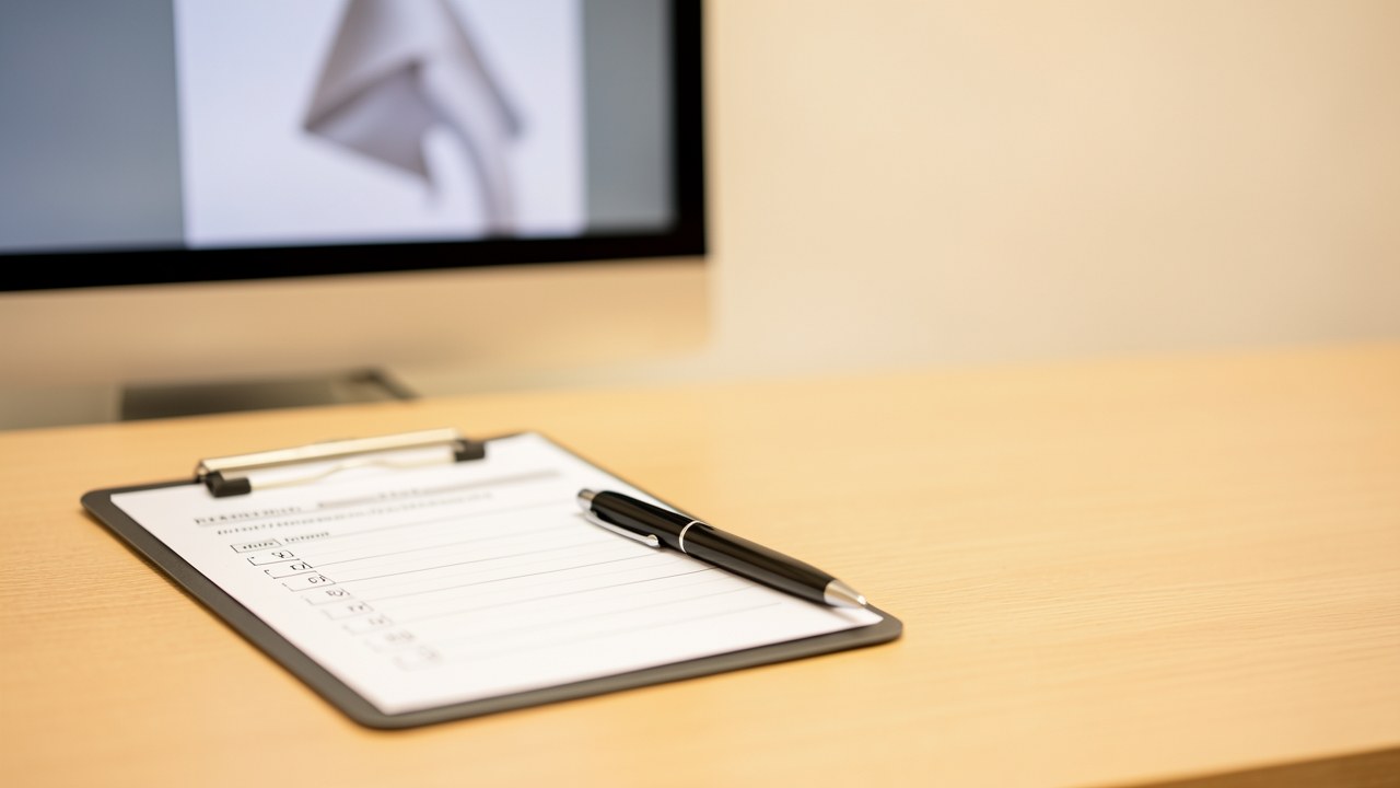 A checklist on a clipboard with a pen, symbolizing eligibility criteria.