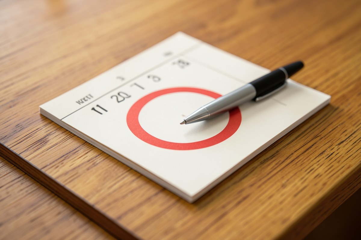 A calendar with the word 'PAYMENT' highlighted and a pen, indicating repayment schedule.